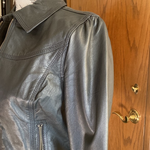Leather Jacket with Bronze Hardware - Picture 7 of 9